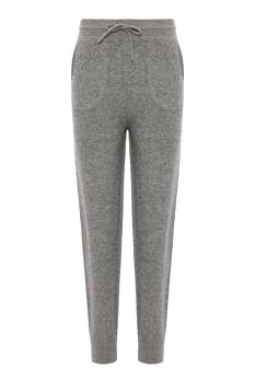 Klara knitted merino wool-blend joggers in mid grey marl