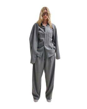 Phebe virgin wool wide-leg pants in grey