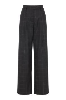 Noko wide-leg wool pants in charcoal