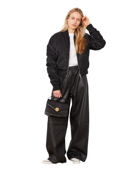 Nanni padded bomber jacket in black
